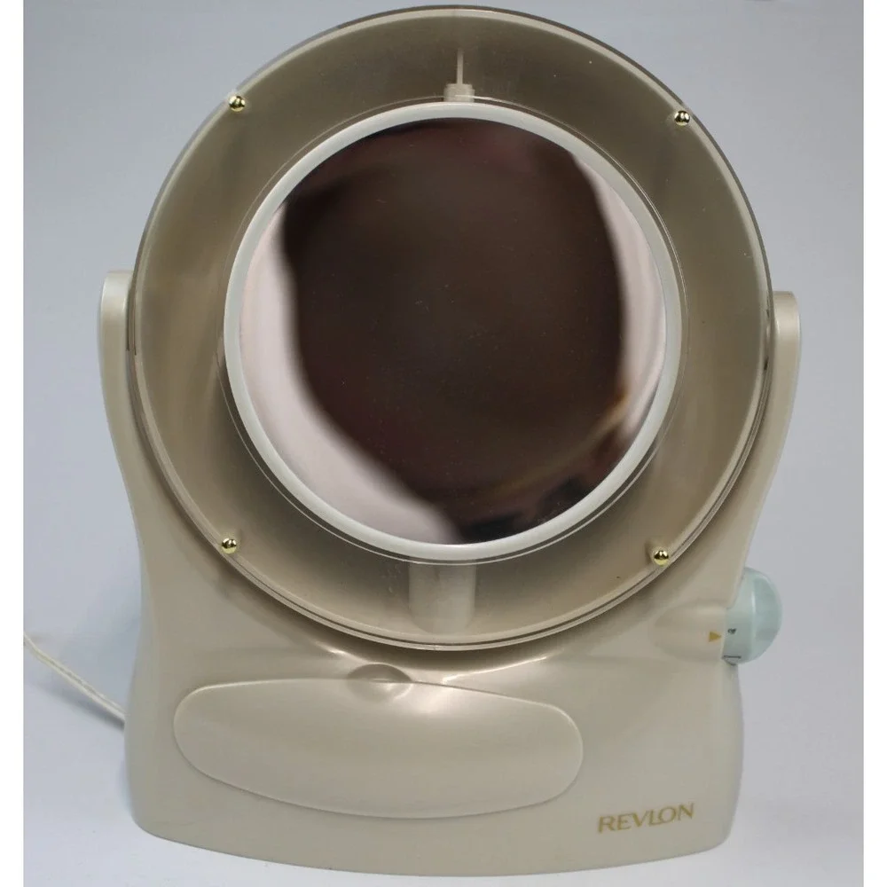 Vtg REVLON Perfect Look Halo-Light Make-Up 2 Side Mirror Electric #RV-961 Tested
